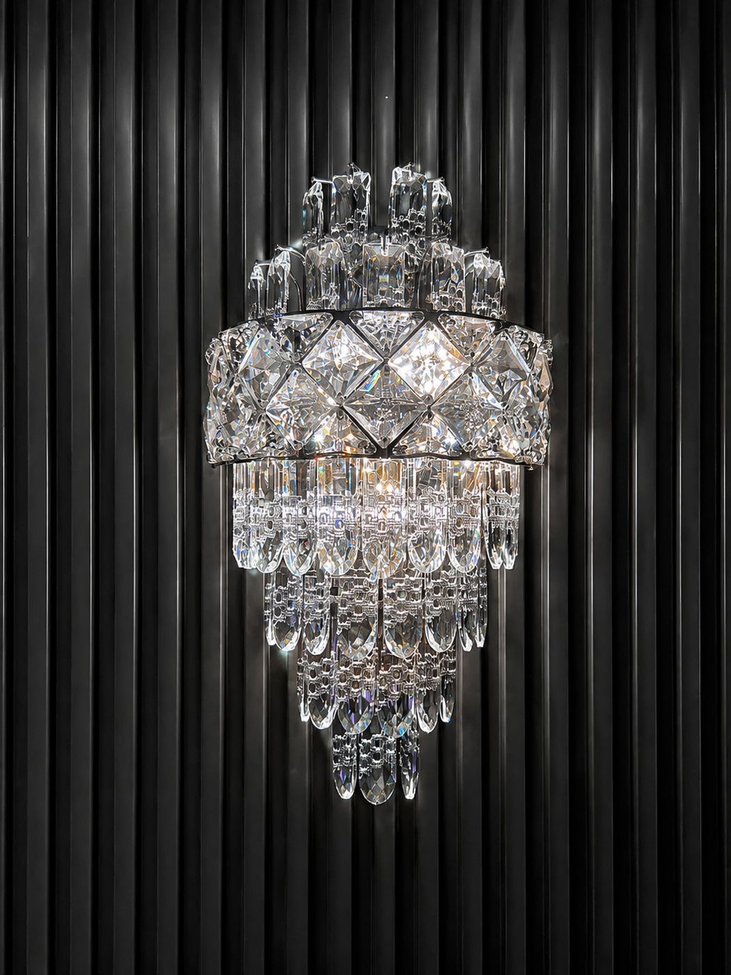 Lamp With Black Strip Wall, Crystal Rhapsody